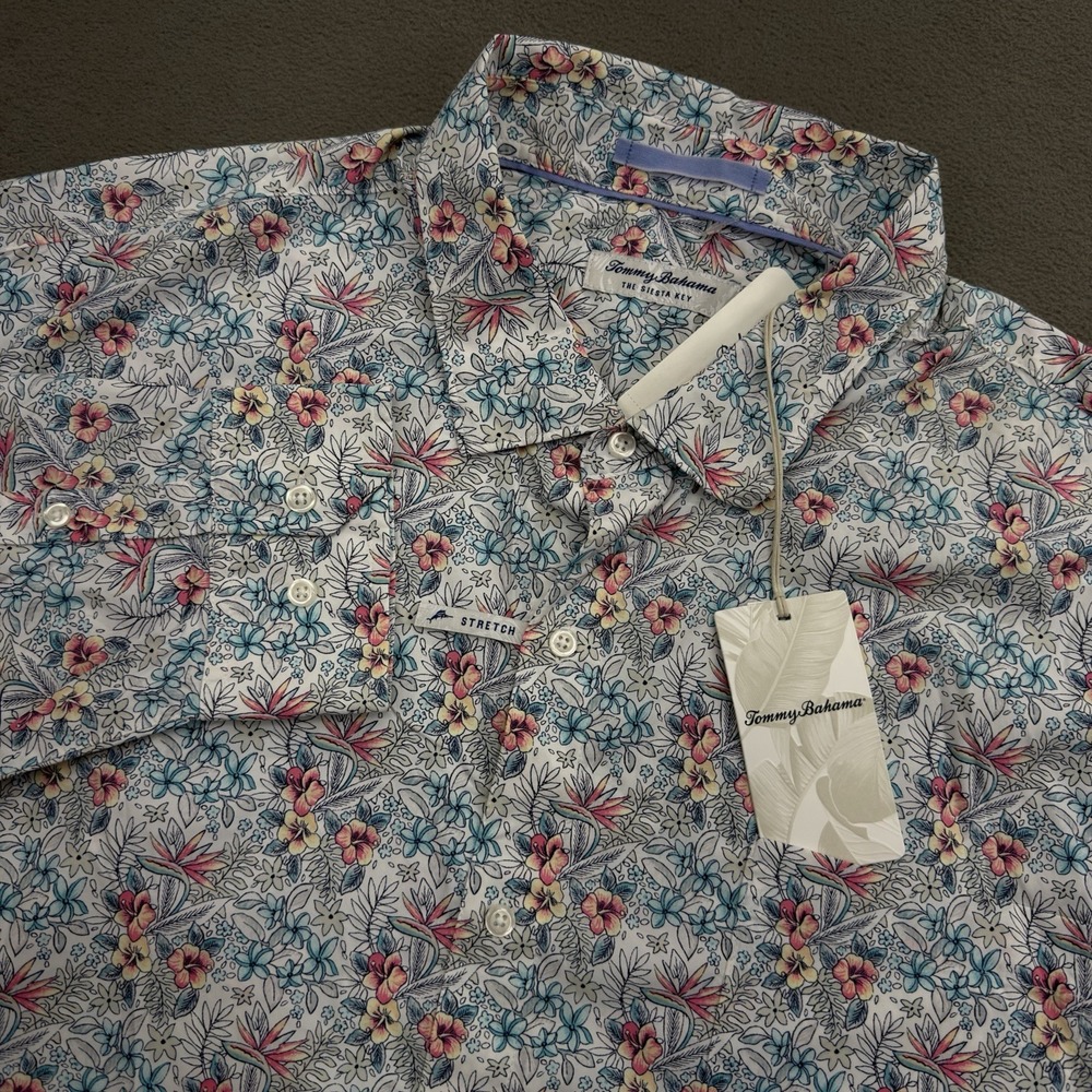 Tommy Bahama Island Zone Long Sleeve Siesta Key Gardens Mens 3XL Coral Haze NWT
